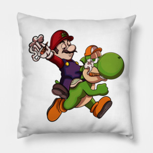 High Level Bros – Parody Retro Cartoon Design Pillow