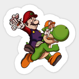 High Level Bros – Parody Retro Cartoon Design Sticker