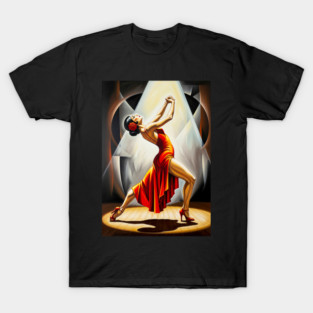 The Tango Dancer - Original Art Deco Artwork T-Shirt