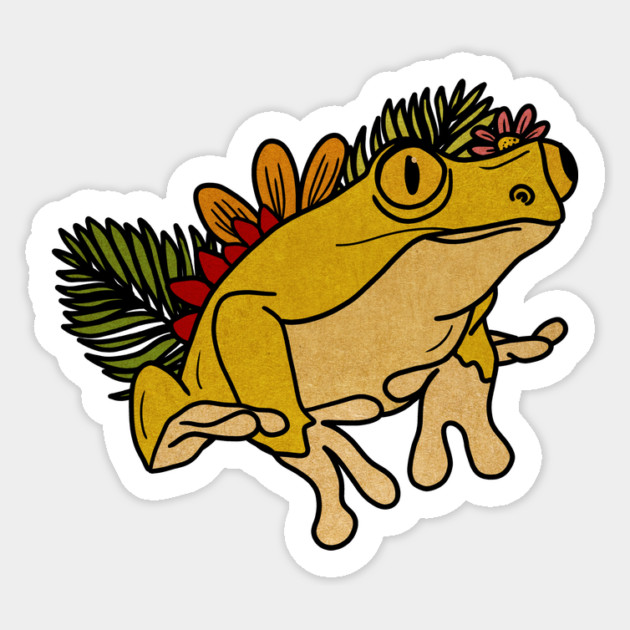Tropical Frog South America Floral Sticker by logiamerch