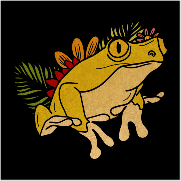 Tropical Frog South America Floral Wall Art by logiamerch