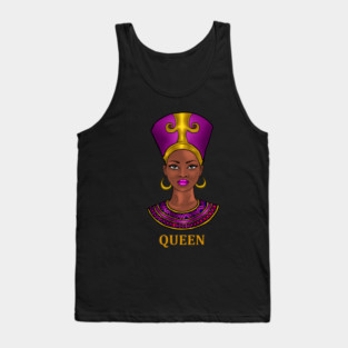 Melanin Queen Nefertiti Afro Black History Tank Top