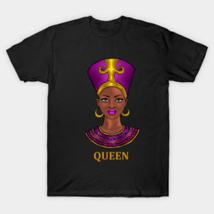 Melanin Queen Nefertiti Afro Black History T-Shirt