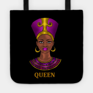 Melanin Queen Nefertiti Afro Black History Tote