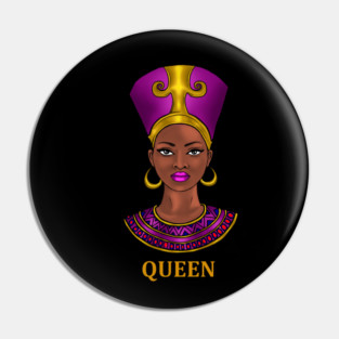 Melanin Queen Nefertiti Afro Black History Pin