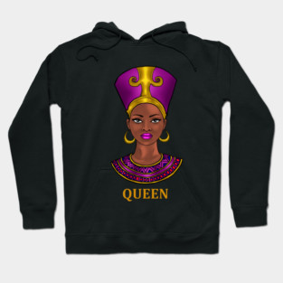 Melanin Queen Nefertiti Afro Black History Hoodie