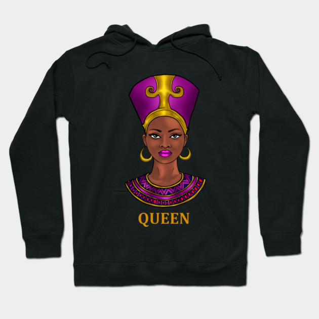 Melanin Queen Nefertiti Afro Black History Hoodie by logiamerch