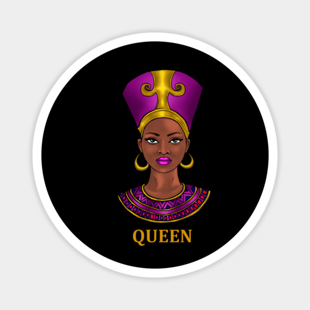 Melanin Queen Nefertiti Afro Black History Magnet by logiamerch