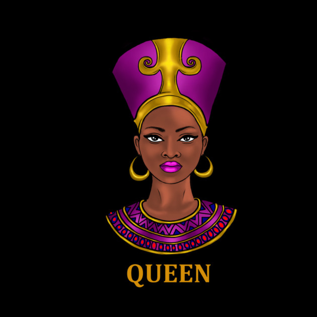 Melanin Queen Nefertiti Afro Black History by logiamerch