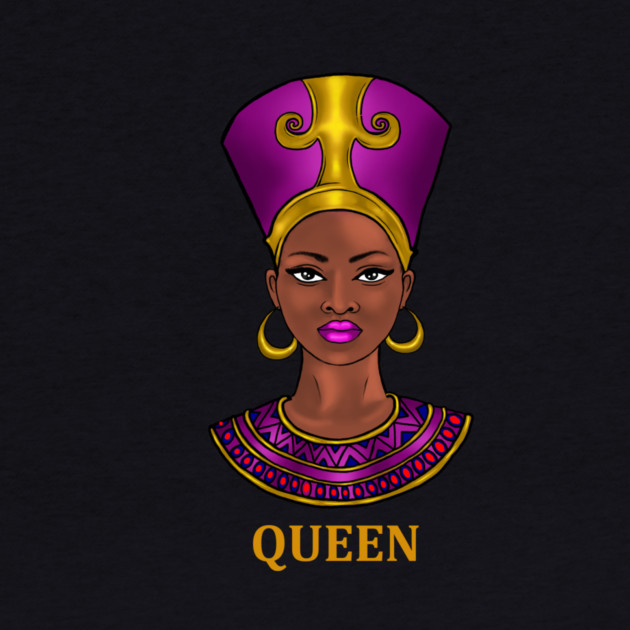 Melanin Queen Nefertiti Afro Black History by logiamerch