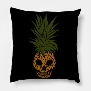 Tropical Pineapple Skull Face Pillow