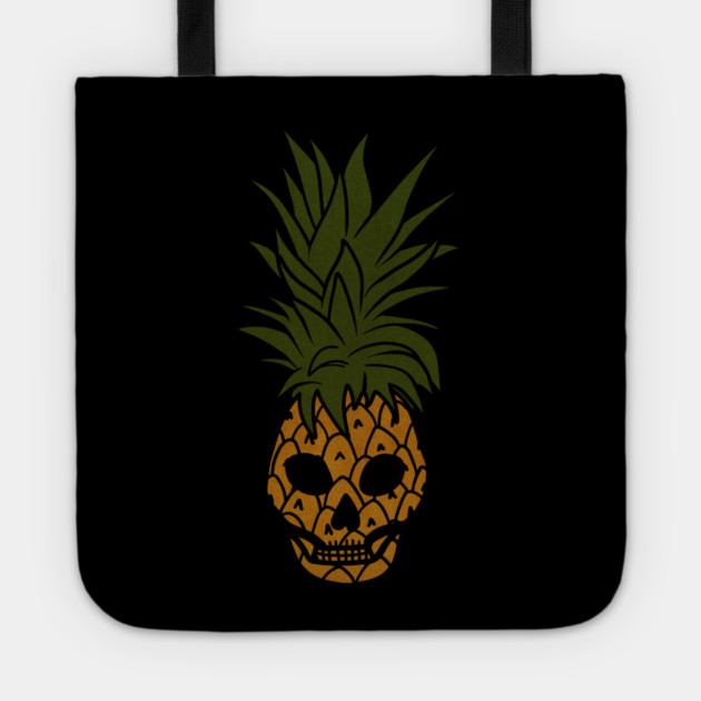 Tropical Pineapple Skull Face Tote by logiamerch