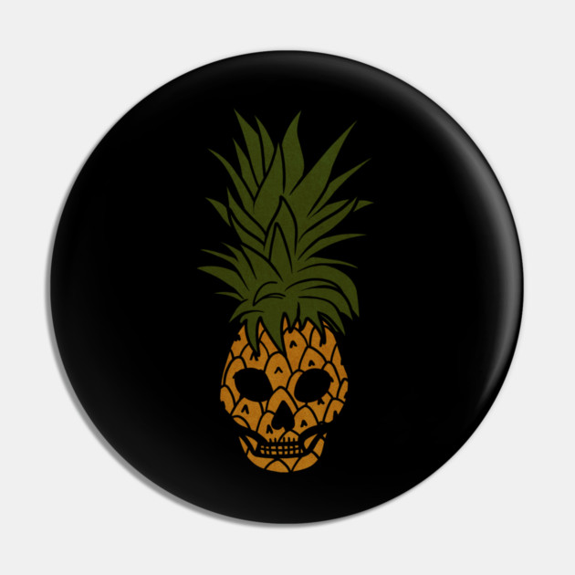 Tropical Pineapple Skull Face Pin by logiamerch