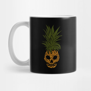 Tropical Pineapple Skull Face Mug