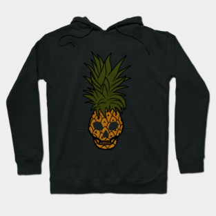 Tropical Pineapple Skull Face Hoodie