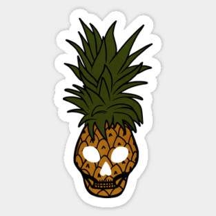 Tropical Pineapple Skull Face Magnet