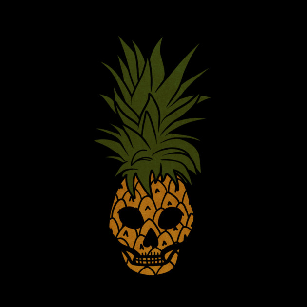 Tropical Pineapple Skull Face by logiamerch