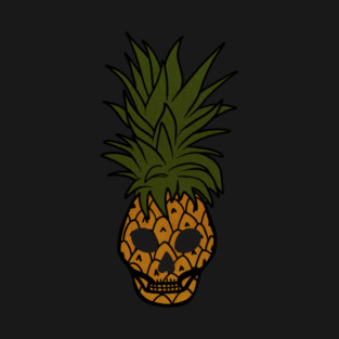 Tropical Pineapple Skull Face T-Shirt