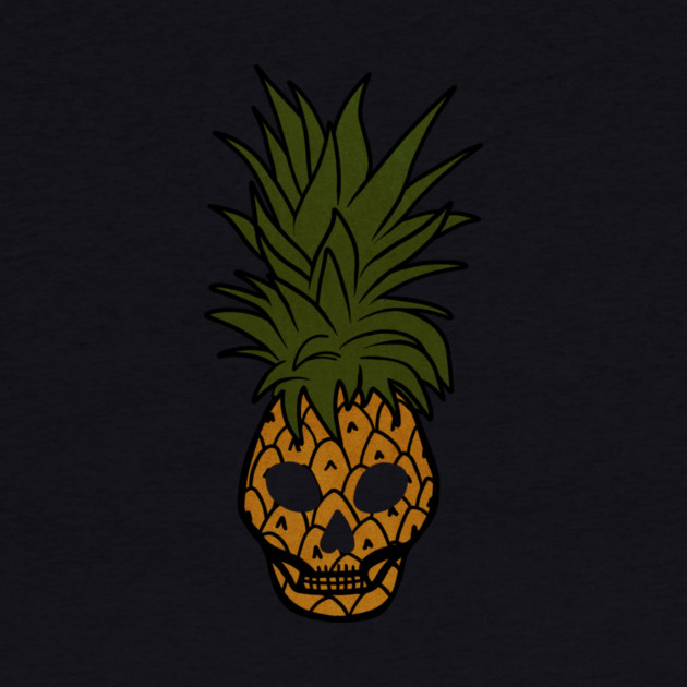 Tropical Pineapple Skull Face by logiamerch
