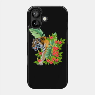 Tiger Tropical Cat Floral Palm Leaves Phone Case