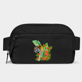 Tiger Tropical Cat Floral Palm Leaves Bag