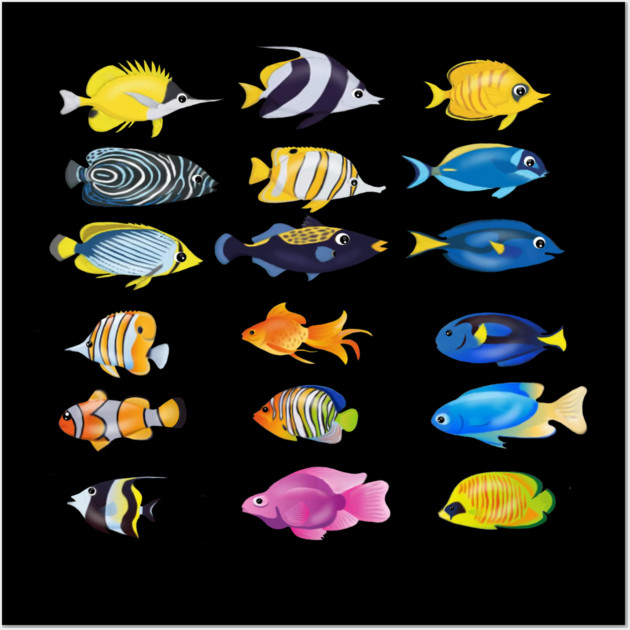 Tropical Fish Ocean Animal Wall Art by logiamerch