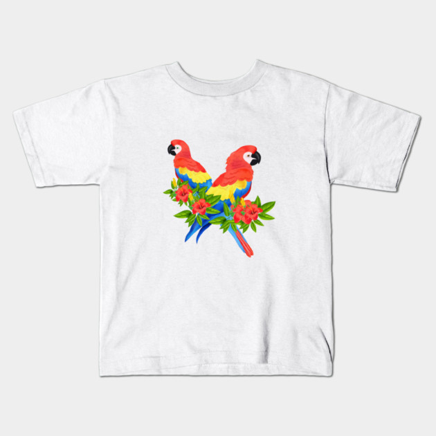 Tropical Parrot Birds Animal South America Kids T-Shirt by logiamerch