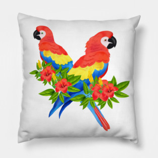 Tropical Parrot Birds Animal South America Pillow