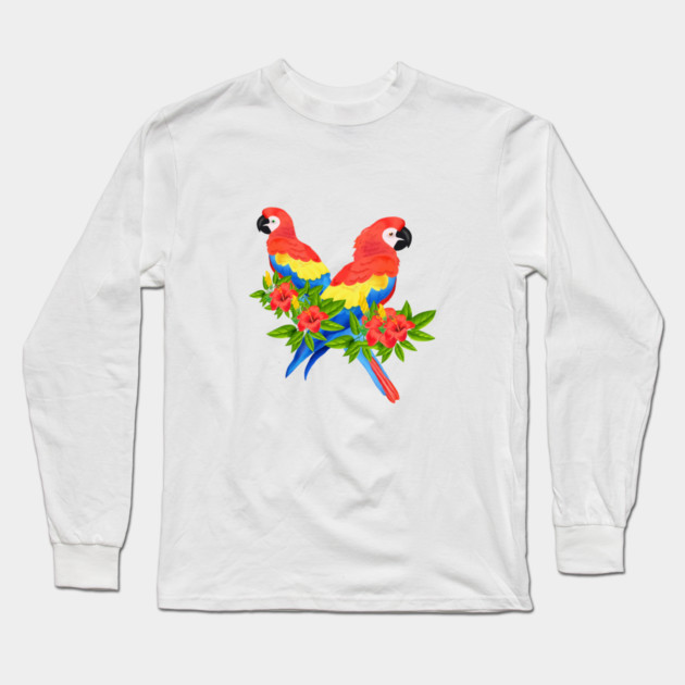 Tropical Parrot Birds Animal South America Long Sleeve T-Shirt by logiamerch