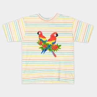Tropical Parrot Birds Animal South America Kids T-Shirt