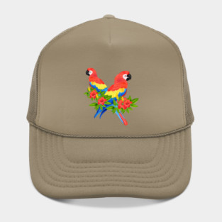 Tropical Parrot Birds Animal South America Hat