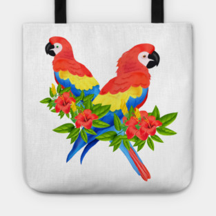 Tropical Parrot Birds Animal South America Tote