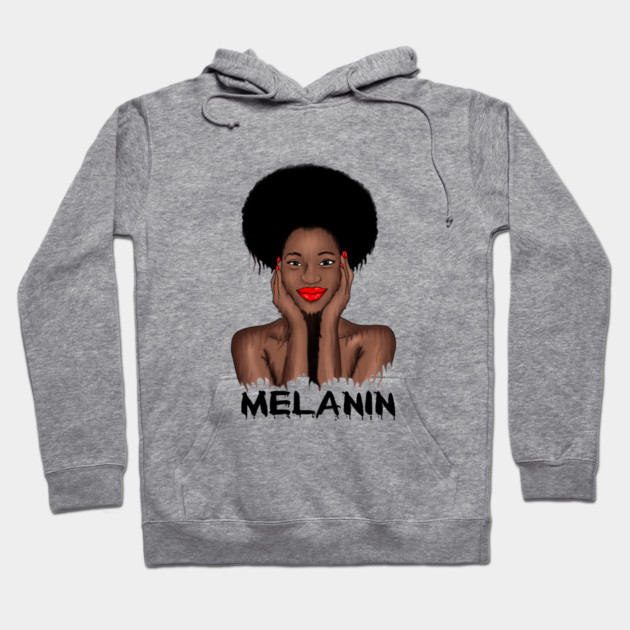 Melanin Drippin Afro Woman Black History Hoodie by logiamerch