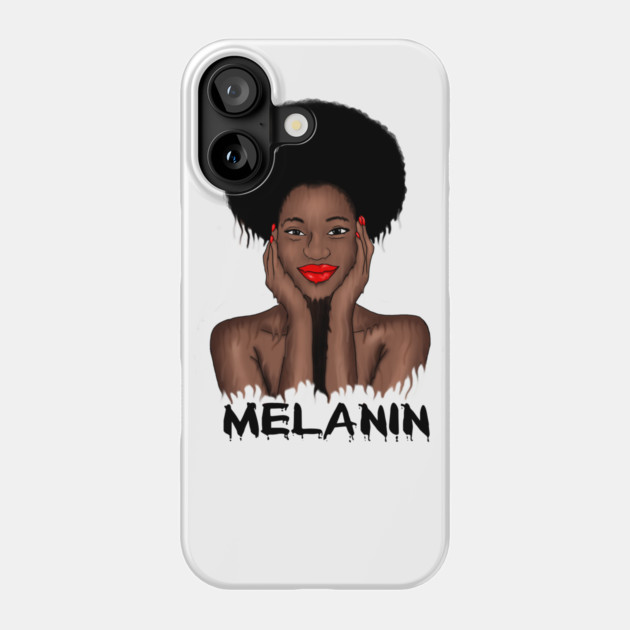 Melanin Drippin Afro Woman Black History Phone Case by logiamerch