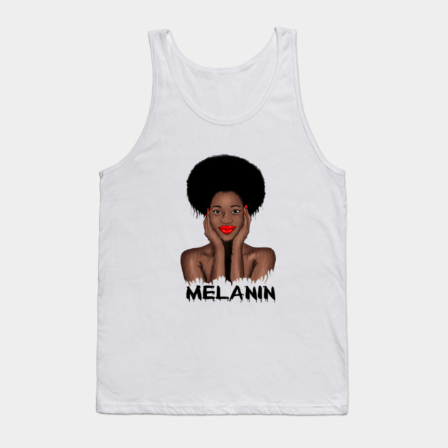 Melanin Drippin Afro Woman Black History Tank Top by logiamerch