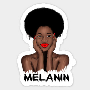 Melanin Drippin Afro Woman Black History Sticker