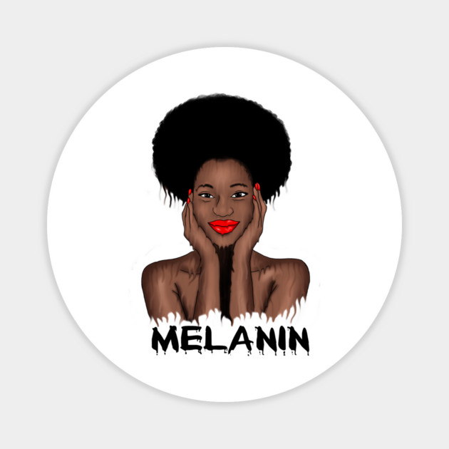 Melanin Drippin Afro Woman Black History Magnet by logiamerch