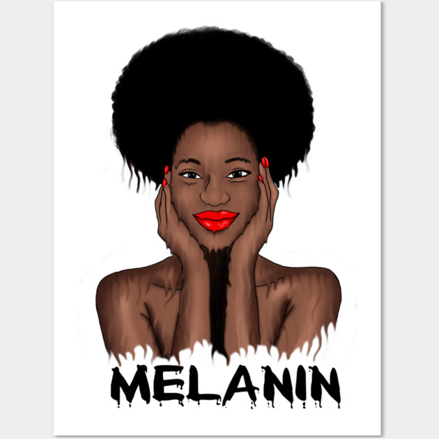 Melanin Drippin Afro Woman Black History Wall Art by logiamerch