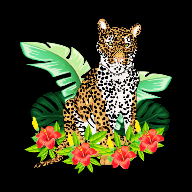 Jaguar Tropical Cat Floral South American Animal by logiamerch