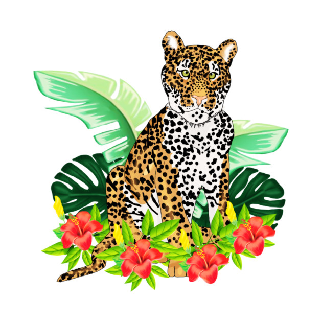 Jaguar Tropical Cat Floral South American Animal by logiamerch