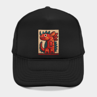 Folk Art Dino - A Friendly Dinosaur Hat