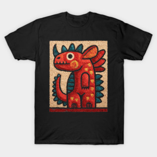 Folk Art Dino - A Friendly Dinosaur T-Shirt