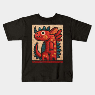 Folk Art Dino - A Friendly Dinosaur Kids T-Shirt