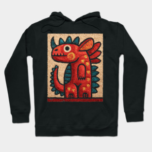 Folk Art Dino - A Friendly Dinosaur Hoodie