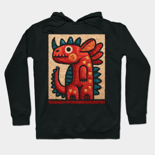 Folk Art Dino - A Friendly Dinosaur Hoodie by TuncGK