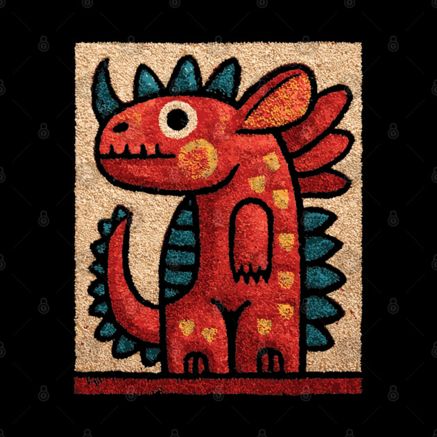 Folk Art Dino - A Friendly Dinosaur by TuncGK