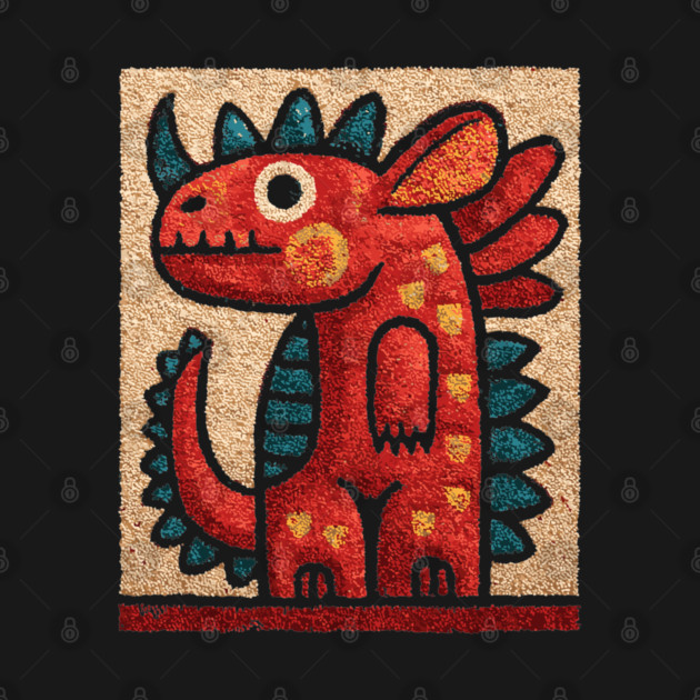 Folk Art Dino - A Friendly Dinosaur by TuncGK