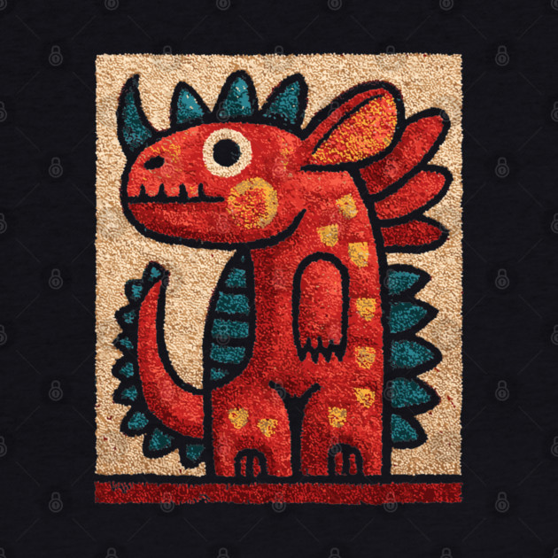 Folk Art Dino - A Friendly Dinosaur by TuncGK