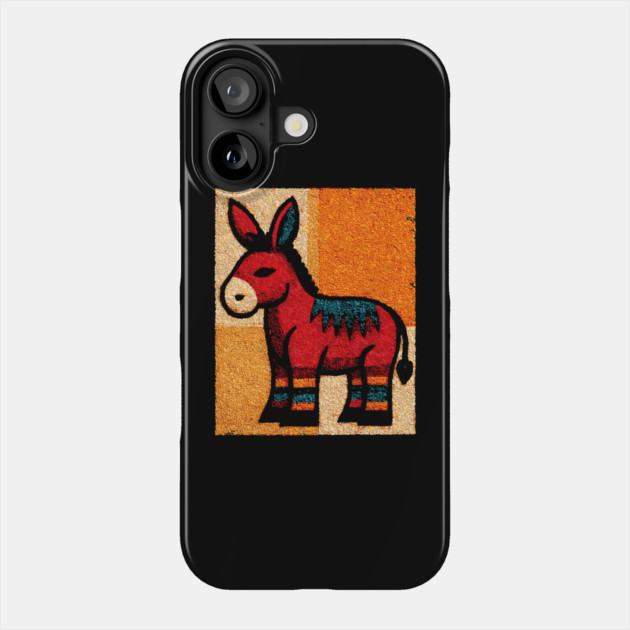 Stubbornly Cute - Folk Art Donkey Phone Case by TuncGK