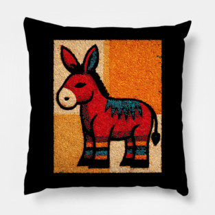 Stubbornly Cute - Folk Art Donkey Pillow